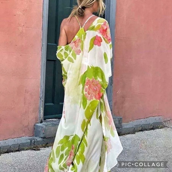 Blu Trends Tops - Pink n Green Floral Kimono